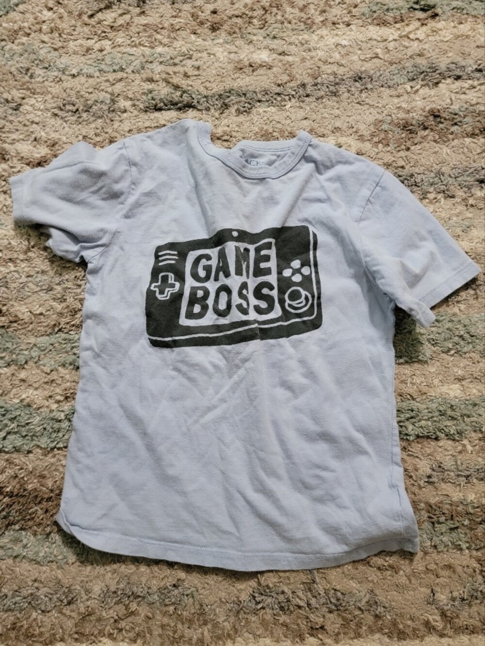 5/$25 Place Light Blue 'Game Boss' Graphic Tee Size 7/8